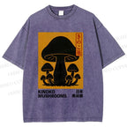 Unisex Kinoko Mushrooms Printed Washed Tee