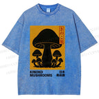 Unisex Kinoko Mushrooms Printed Washed Tee