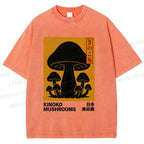 Unisex Kinoko Mushrooms Printed Washed Tee