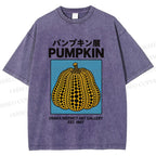 Unisex Yayoi Kusama Pumpkin Art Printed Washed Tee