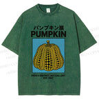 Unisex Yayoi Kusama Pumpkin Art Printed Washed Tee