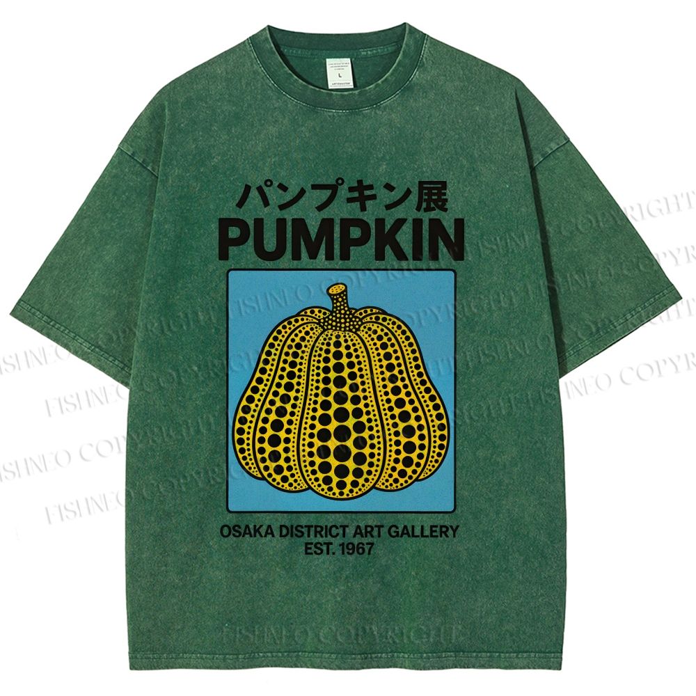Unisex Yayoi Kusama Pumpkin Art Printed Washed Tee