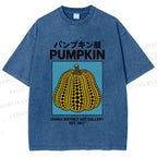 Unisex Yayoi Kusama Pumpkin Art Printed Washed Tee