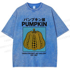 Unisex Yayoi Kusama Pumpkin Art Printed Washed Tee