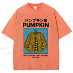 Unisex Yayoi Kusama Pumpkin Art Printed Washed Tee