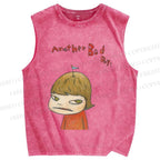 Unisex Yoshitomo Nara Another Bad Day Printed Washed Tank Top