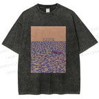 Unisex Like A Fish On The Sand Till A Wave Lends Hand Printed Washed Tee