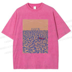 Unisex Like A Fish On The Sand Till A Wave Lends Hand Printed Washed Tee