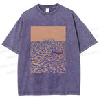 Unisex Like A Fish On The Sand Till A Wave Lends Hand Printed Washed Tee
