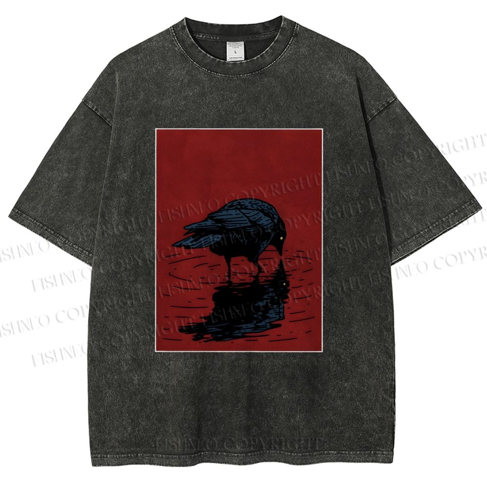 Unisex The Turning Crow Printed Washed Tee