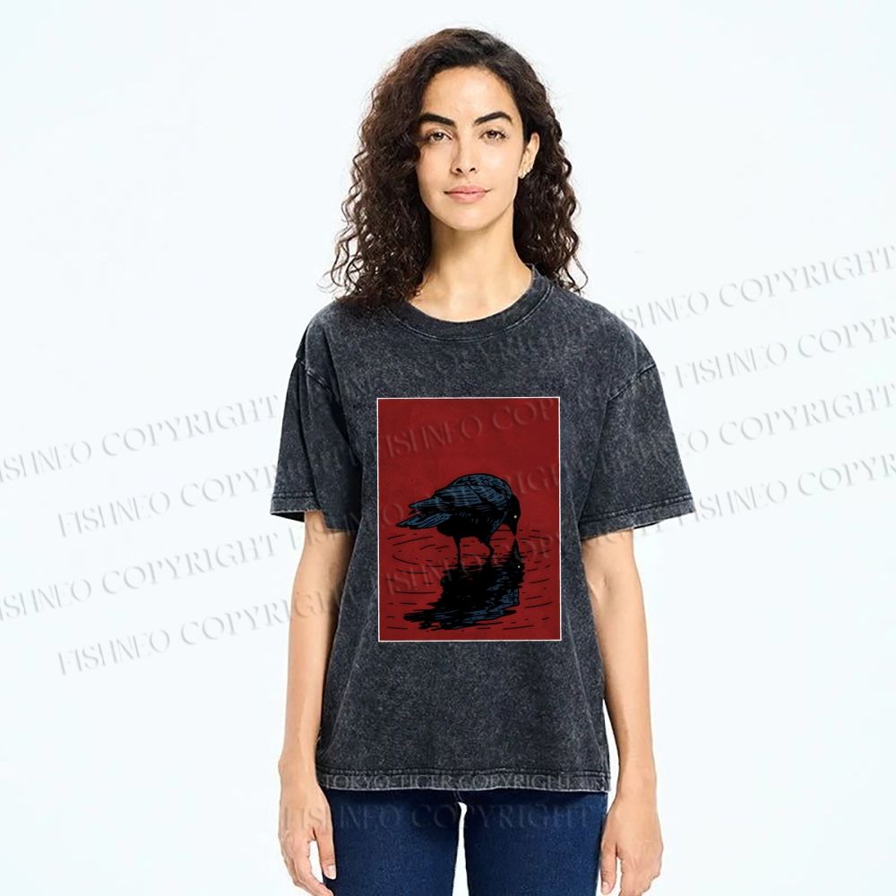 Unisex The Turning Crow Printed Washed Tee