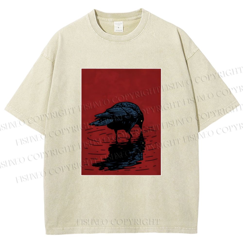 Unisex The Turning Crow Printed Washed Tee