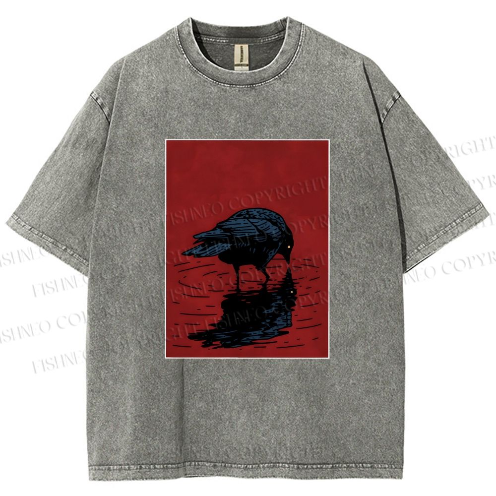 Unisex The Turning Crow Printed Washed Tee