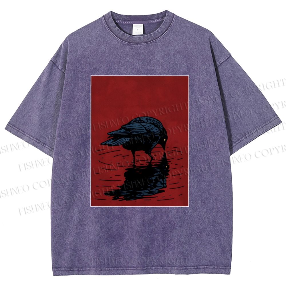 Unisex The Turning Crow Printed Washed Tee