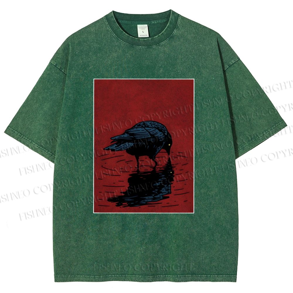 Unisex The Turning Crow Printed Washed Tee