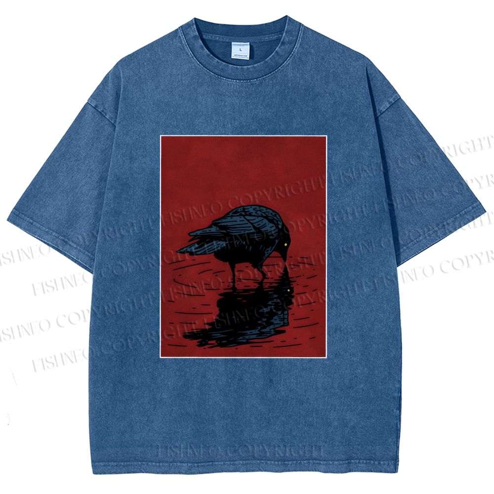 Unisex The Turning Crow Printed Washed Tee
