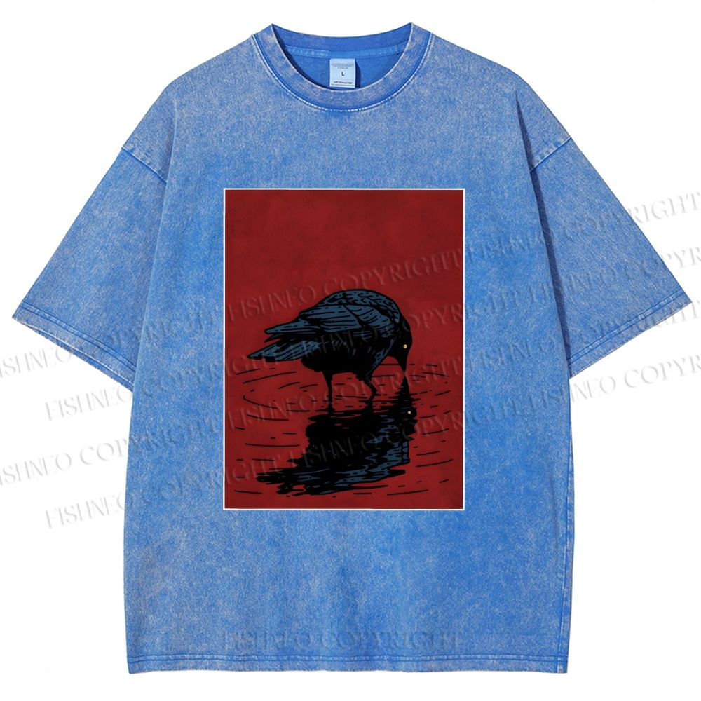 Unisex The Turning Crow Printed Washed Tee