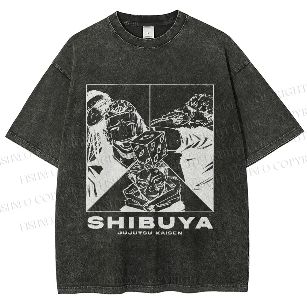 Unisex Shibuya Arc Printed Washed Tee
