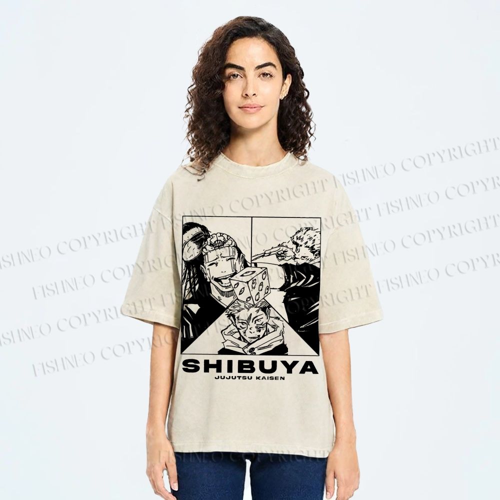 Unisex Shibuya Arc Printed Washed Tee