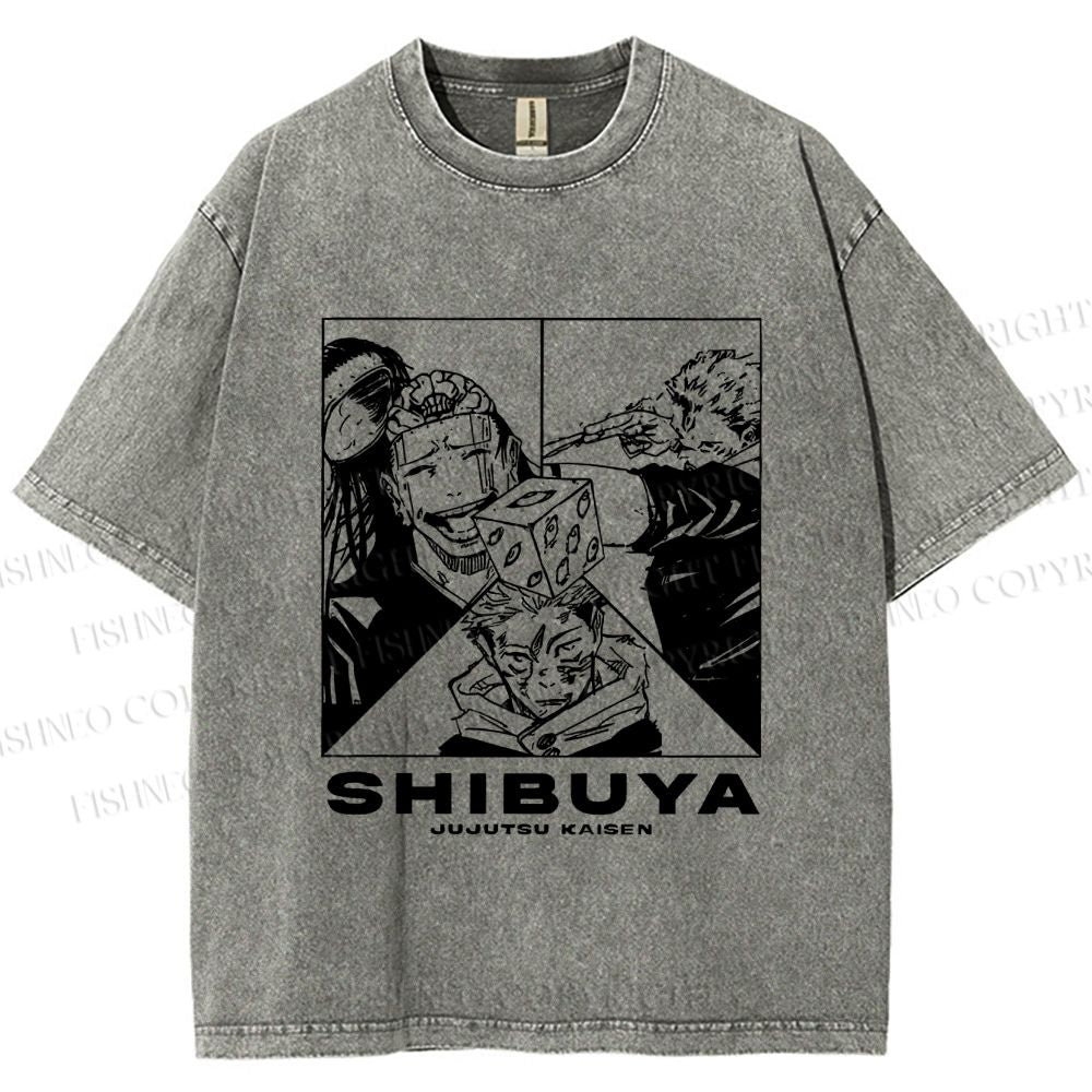 Unisex Shibuya Arc Printed Washed Tee
