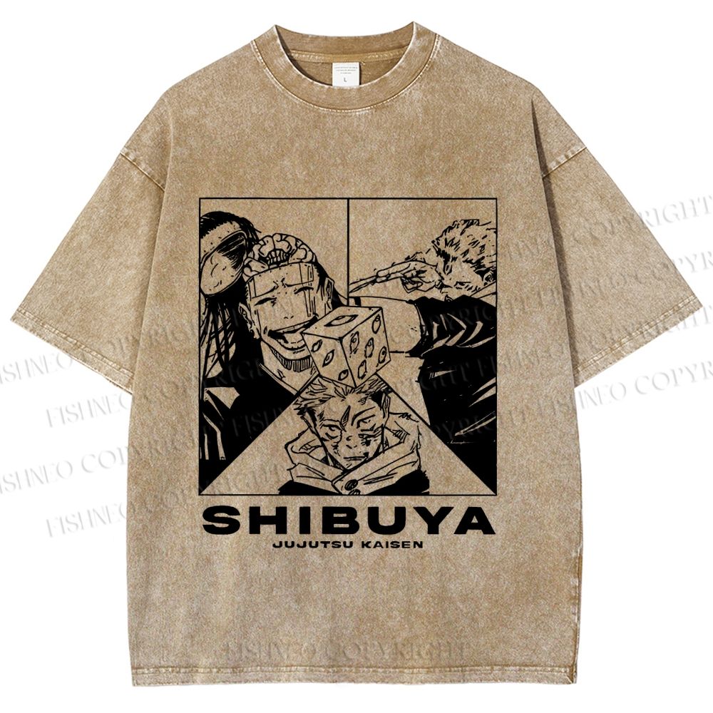 Unisex Shibuya Arc Printed Washed Tee