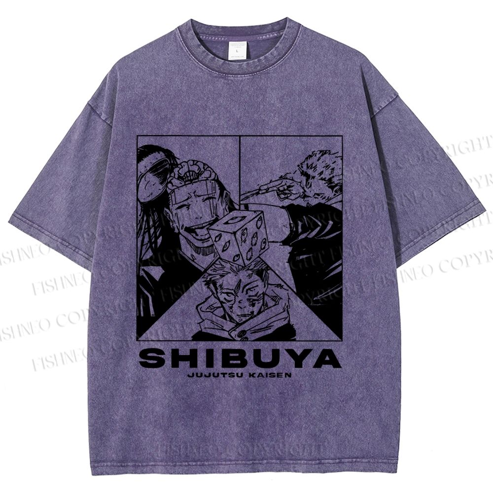 Unisex Shibuya Arc Printed Washed Tee