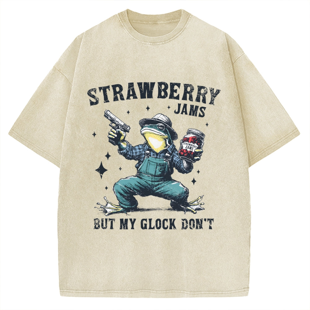 Unisex Funny Frog Meme Vintage Washed T-shirt