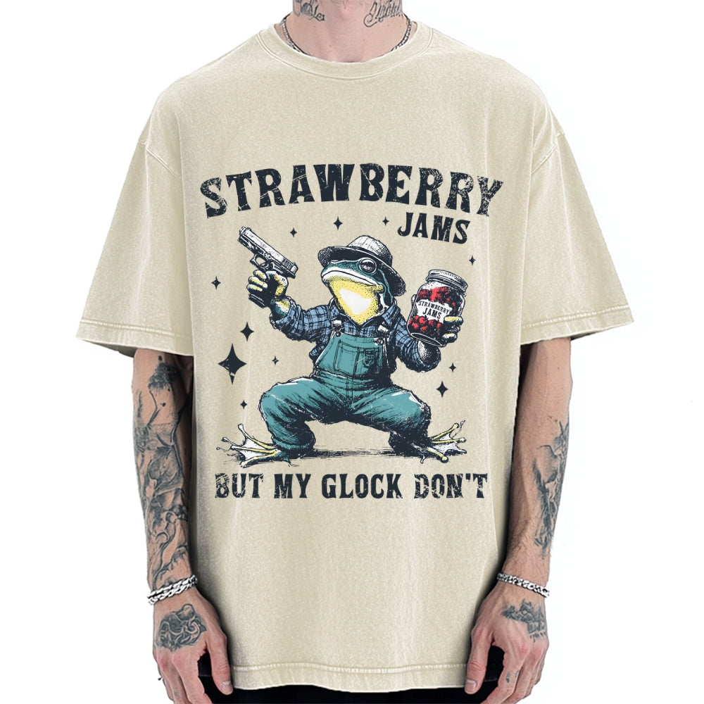Unisex Funny Frog Meme Vintage Washed T-shirt
