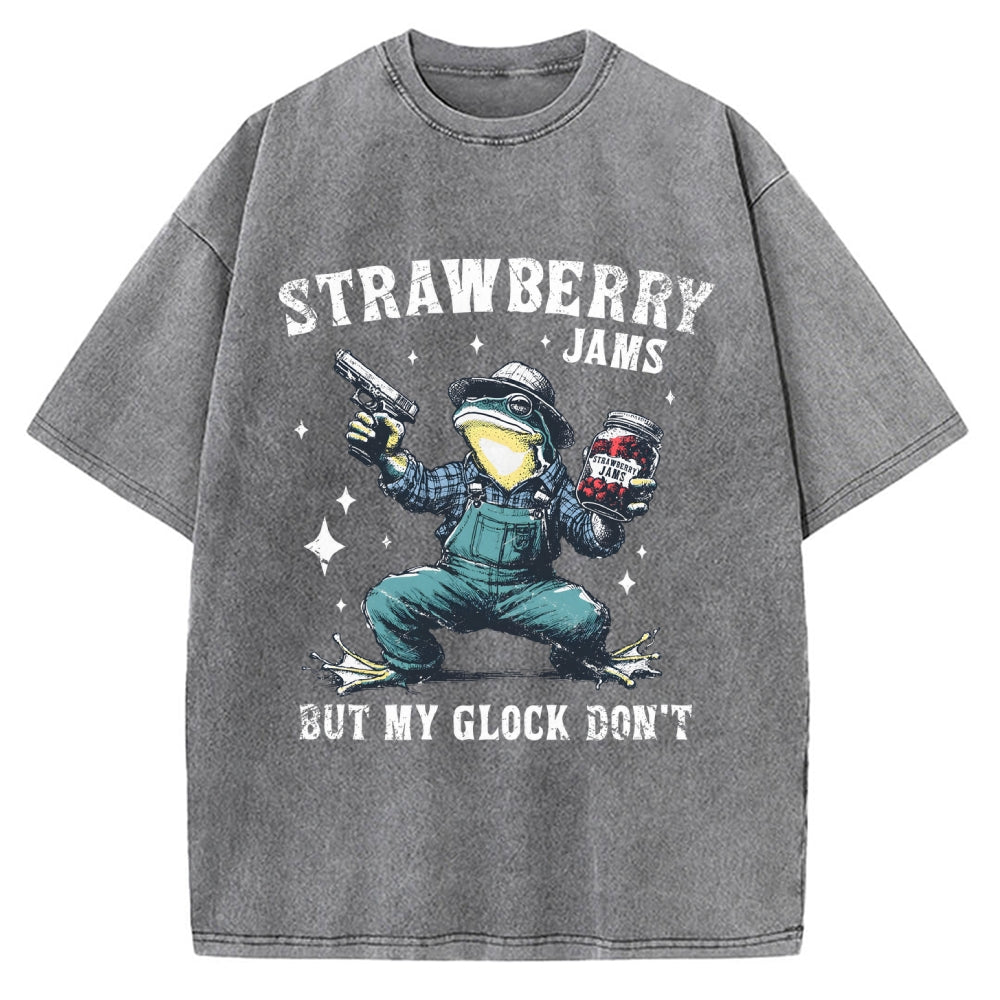 Unisex Funny Frog Meme Vintage Washed T-shirt