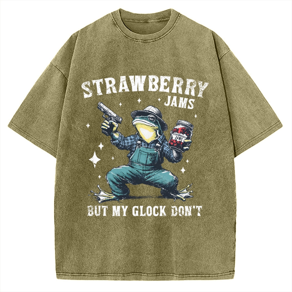 Unisex Funny Frog Meme Vintage Washed T-shirt