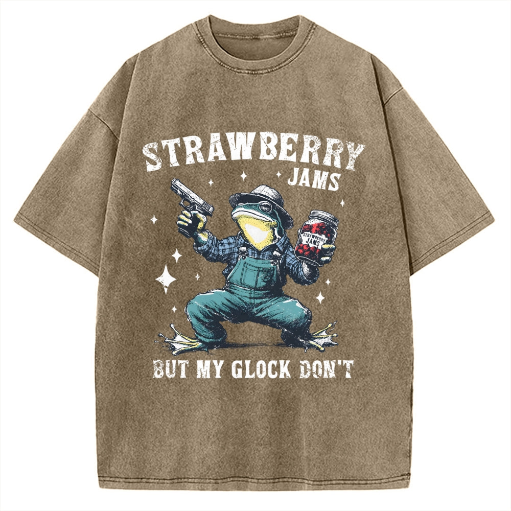 Unisex Funny Frog Meme Vintage Washed T-shirt