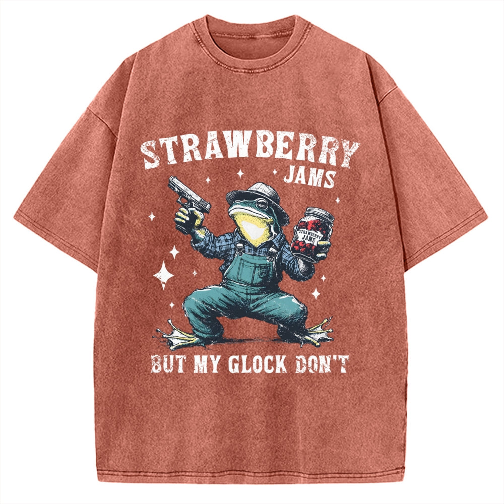 Unisex Funny Frog Meme Vintage Washed T-shirt