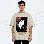 Unisex Japanese Cockatoo Printed Washed Tee