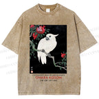 Unisex Japanese Cockatoo Printed Washed Tee