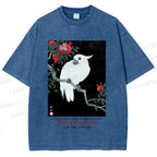 Unisex Japanese Cockatoo Printed Washed Tee