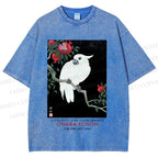 Unisex Japanese Cockatoo Printed Washed Tee