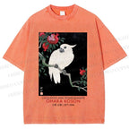 Unisex Japanese Cockatoo Printed Washed Tee