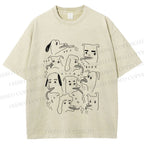 Unisex Types of Dogs Printed Washed Tee