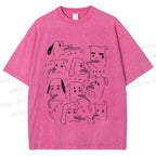Unisex Types of Dogs Printed Washed Tee
