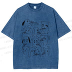 Unisex Types of Dogs Printed Washed Tee