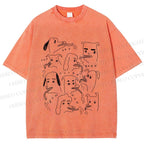 Unisex Types of Dogs Printed Washed Tee