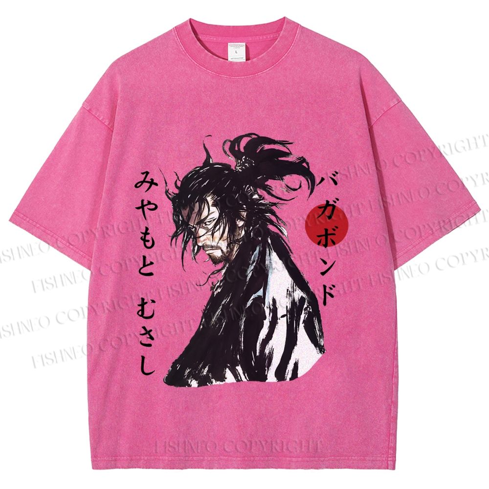 Unisex Vagabond Musashi Ink Wash Printed Washed Tee