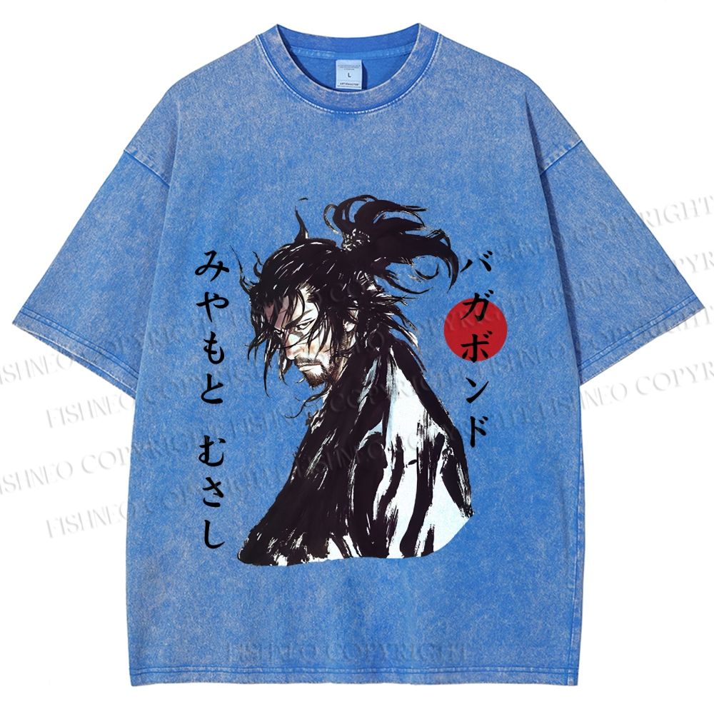 Unisex Vagabond Musashi Ink Wash Printed Washed Tee