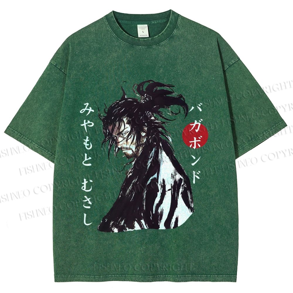 Unisex Vagabond Musashi Ink Wash Printed Washed Tee