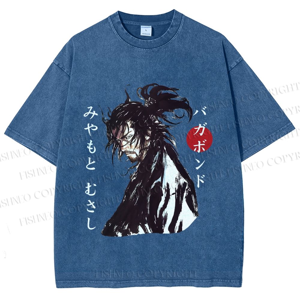 Unisex Vagabond Musashi Ink Wash Printed Washed Tee
