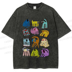 Unisex Dogs with Dots Printed Washed Tee