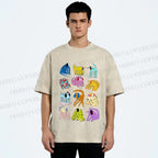 Unisex Dogs with Dots Printed Washed Tee