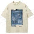 Unisex Yayoi Kusama Geometry Printed Washed Tee