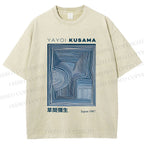 Unisex Yayoi Kusama Geometry Printed Washed Tee