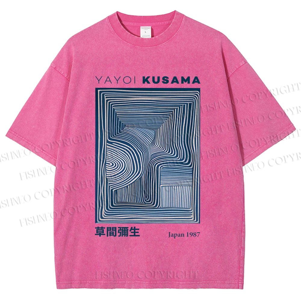 Unisex Yayoi Kusama Geometry Printed Washed Tee